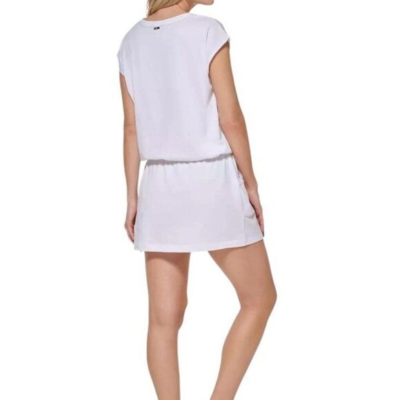 Tommy Hilfiger Women's S Medium White V Neck Drawstring Cover Up Swim Dress NWT - Picture 3 of 6